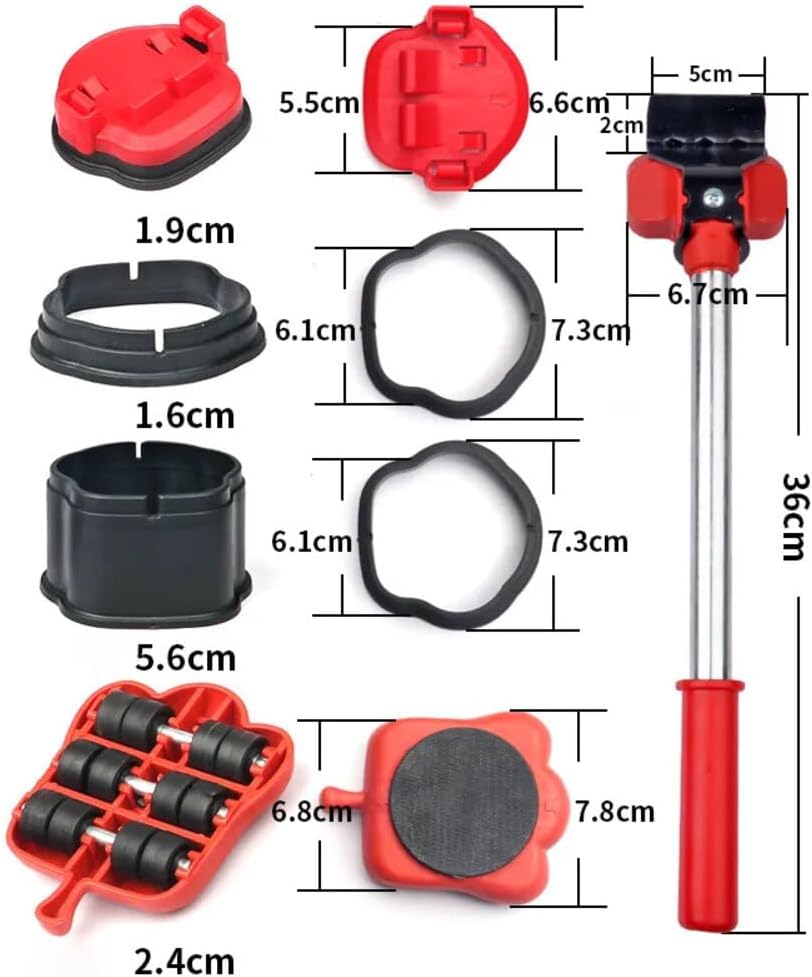 Furniture Moving & Lifting Tool Set, Movers with 360° Swivel Wheels, Lifter for Bed, Sofa, Heavy Appliances, Home & Professional Use, Supports Upto 600 lbs NOT Suitable for Carpets (14)