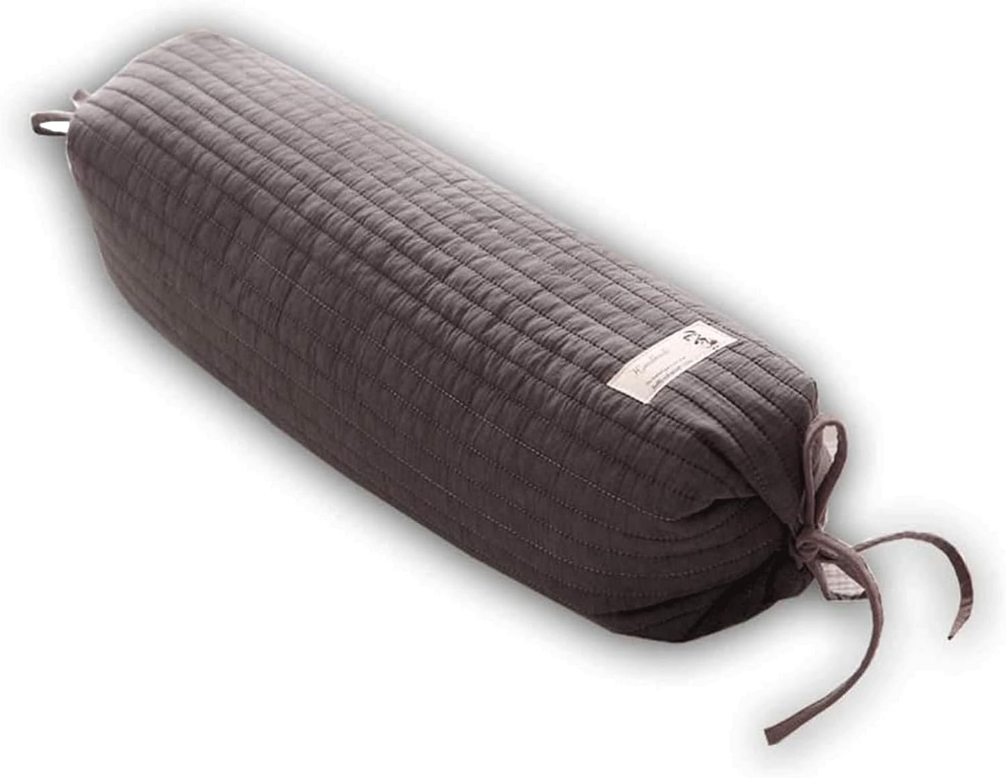 Buckwheat Pillow for Sleeping 14''x21'' Neck Roll Pillow Provide Firm Support, Adjustable Loft Bolster Pillow Relieves Neck and Shoulder Pain (Light Grey)