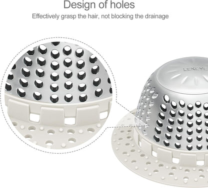 LEKEYE Drain Hair Catcher/Bathtub Drain Cover/Drain Protector for Pop-Up & Regular Drains(Patented Product)