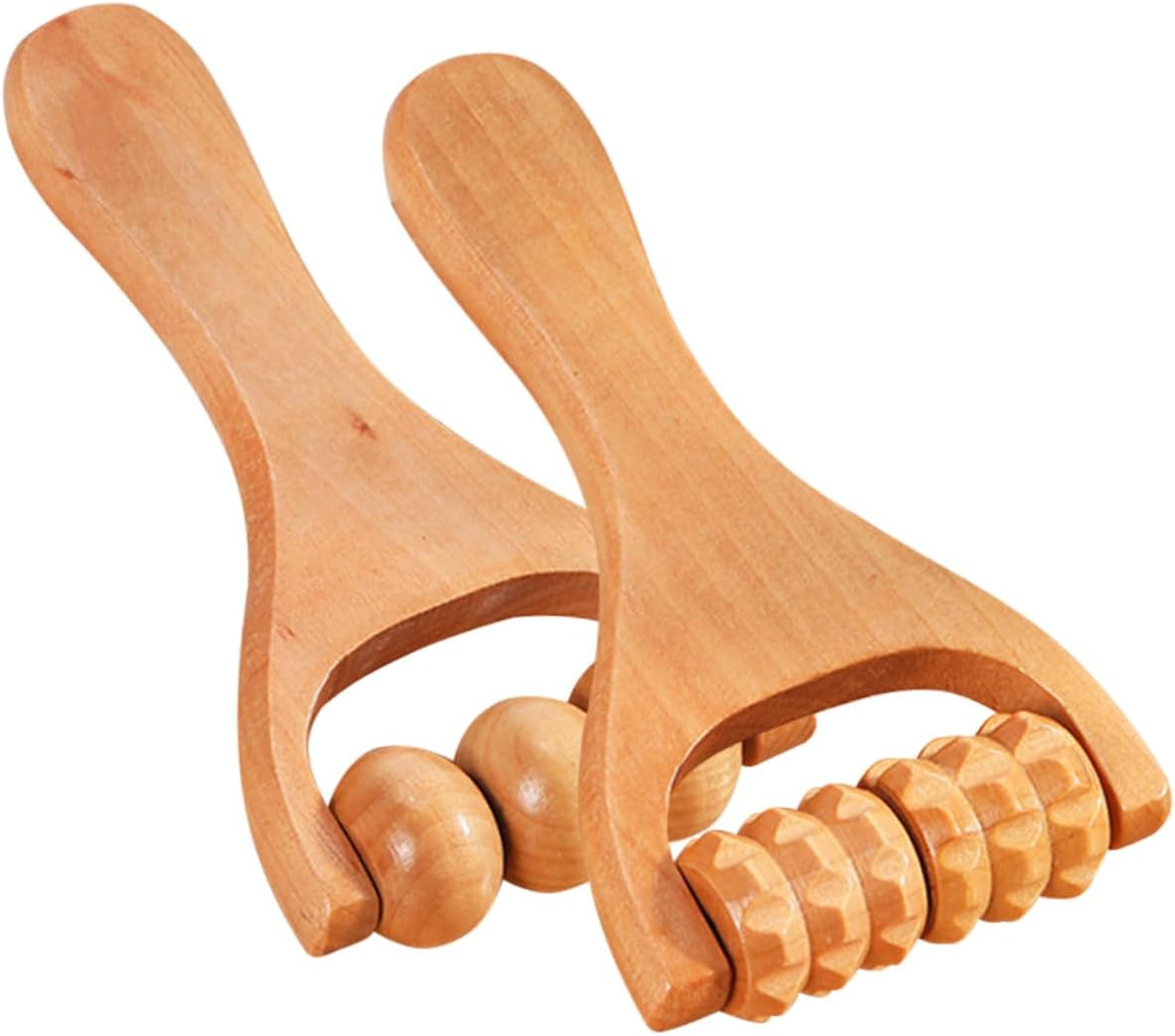 Wooden Foot Massager Roller Handheld Acupoint Massage Tool for Neck Shoulder Back Legs and Feet Relaxation Compact and Lightweight Design