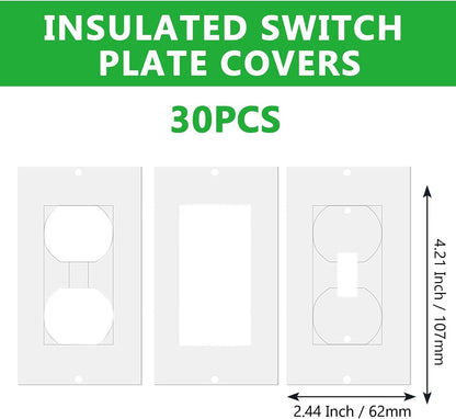 50 Pack Outlet Gasket, 4.21x2.44 Inch EVA Draft Stopper Insulation | Fits Duplex Toggle Rocker Plates, Safe Odorless EVA, 2-Minute Peel-Stick, Winter Draft Summer Cool