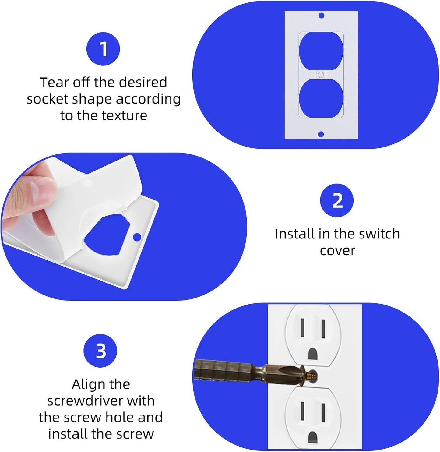 30 Pack Outlet Covers Wall Plate Electrical Outlet Insulation Pads for Wall | Draft Sealers, EVA Foam Gasket, Light, Swtich Socket Covers, Compatible with Duplex Toggle Rocker
