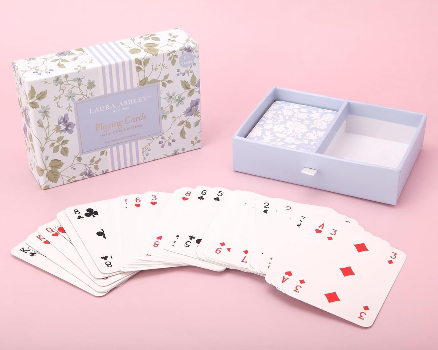Laura Ashley Pretty Pattern Matching Game – 52 Floral Memory Cards in Decorative Gift Box – Classic Matching Game – Cognitive Brain Training & Family Fun | Classic Concentration Play with Elegant Botanical Artwork, Cognitive Brain Training and Family Fun