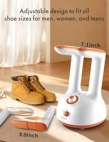 Euphonious Boot Dryer, Shoe Dryer with 6-Timer Settings, Boot Dryer for Work Boots and Winter Boots, Two mode Quick-Dry&Gentle-Dry, White/Orange