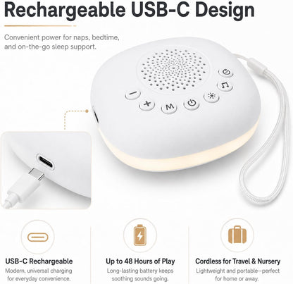 Portable White Noise Machine for Sleeping Baby Adult Office Privacy