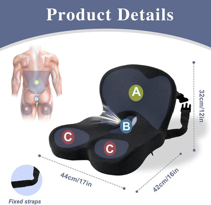 Seat Cushion with Lumbar Support Pillow, Back and Seat Cushion for Office