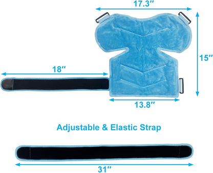 Neck and Shoulder Ice Pack for Pain Relief, Extra-Large Reusable Hot & Cold Gel Wrap, Therapy for Rotator Cuff, Muscle Spasms, Swelling, Surgery Recovery – Long-Lasting Cold Compress