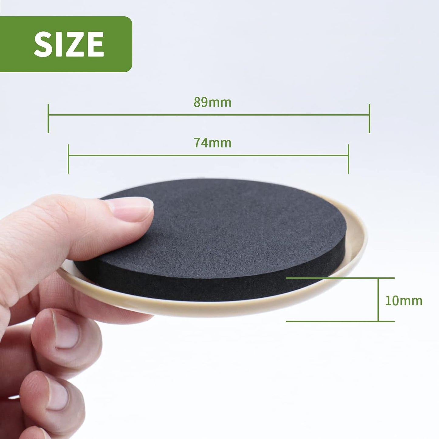 Furniture Sliders for Carpet 8 PCS - 3 1/2" Beige | Furniture Moving Sliders, Chair Leg Floor Protectors, Carpet Sliders for Furniture - Move Your Furniture Easily & Safely