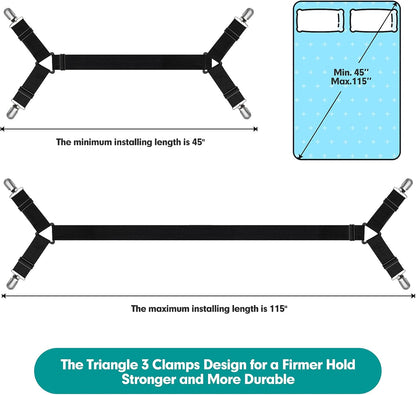 RayTour Sheet Keeper Straps Bed Sheet Holder for Corners Bedsheet Stays Suspender Clips Fitted Sheet Holder Garters Fasteners Mattress Clamps