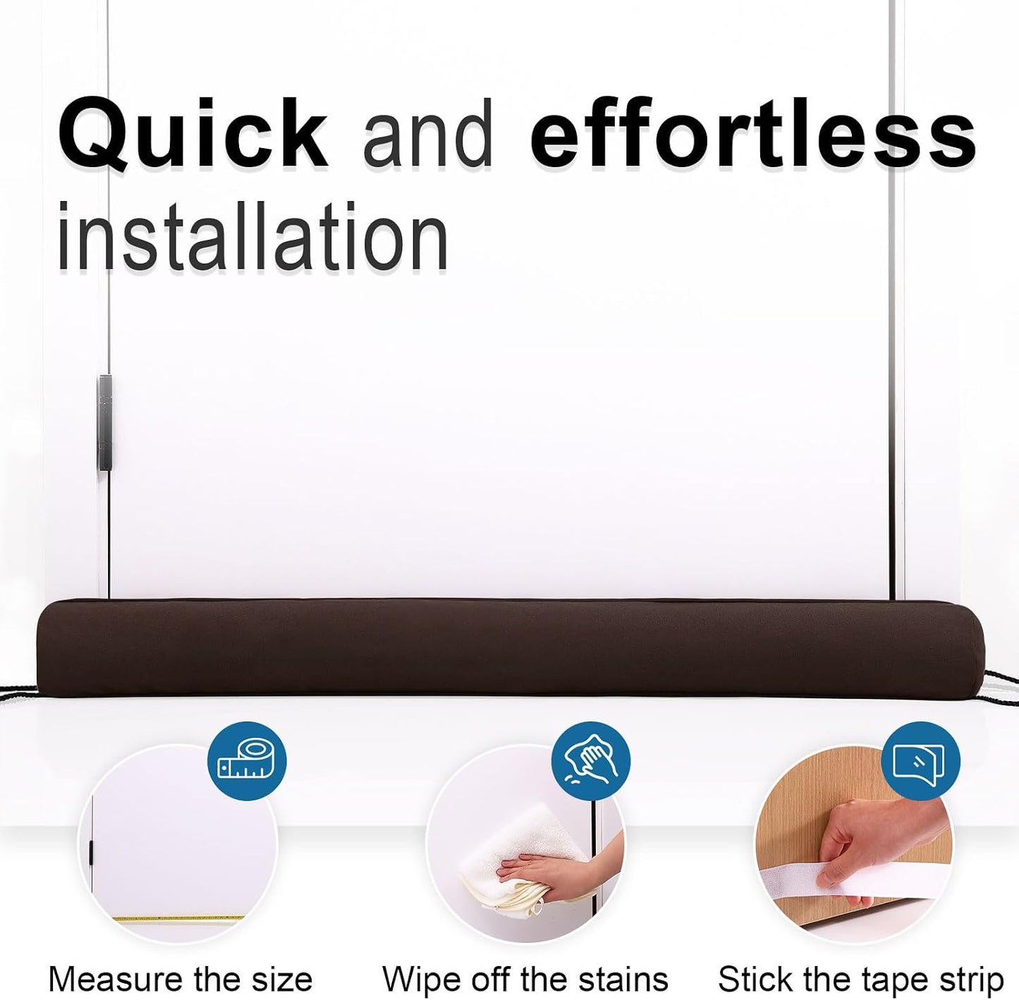 36 Inch Door Draft Stopper, Blocks Hot Cold Air with Washable Cover | Blocks Hot & Cold Air, Removable Washable Cover, Fits Door Gaps Up to 3 Inch, Noise & Wind Seal, Draft Blocker (1 Pack)