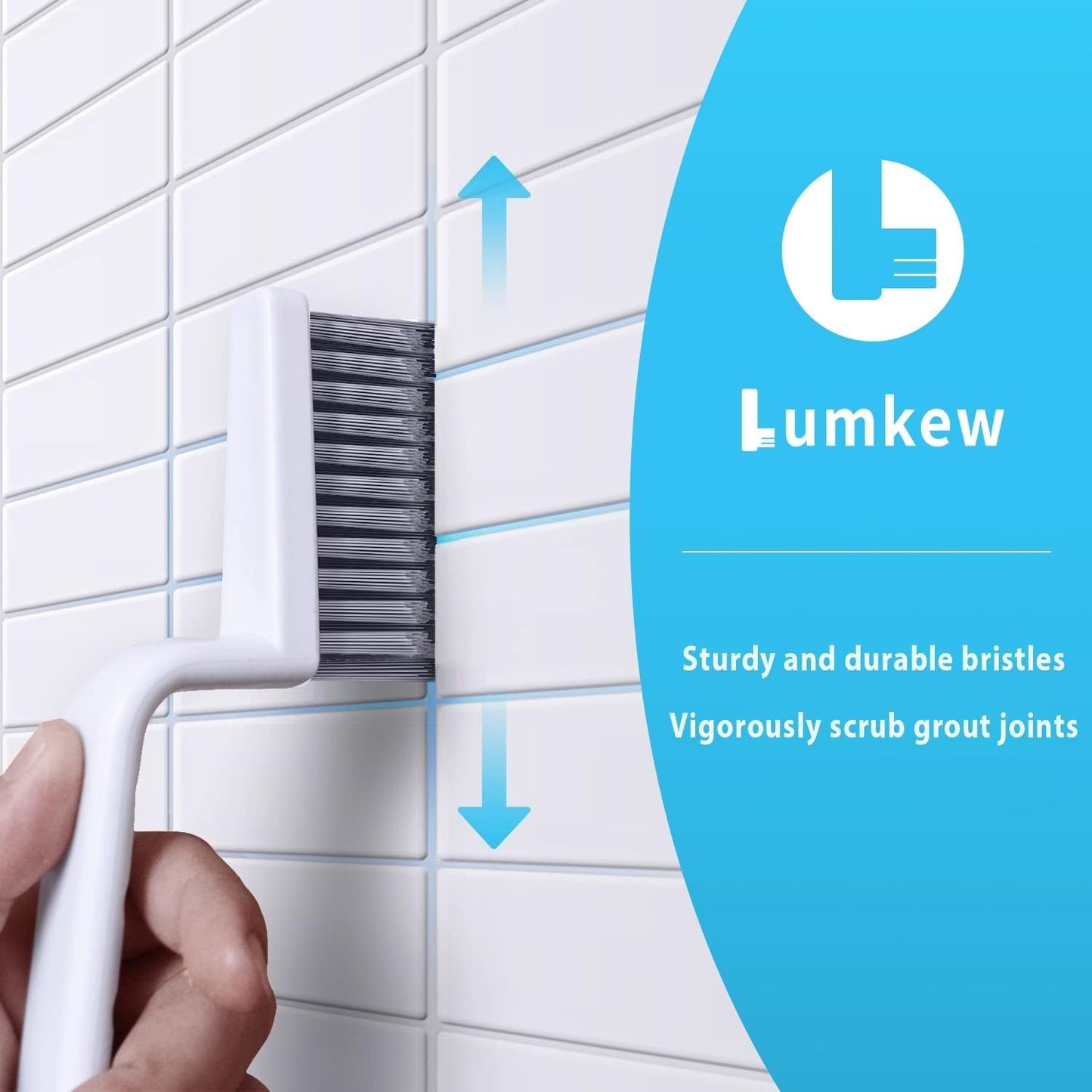 Lumkew Grout Cleaner Brush V Shape, Stiff Grout Cleaning Brushes for Tile Floor, Handheld Grout Scrub Brush Set for Shower, Bathroom, Kitchen, Household Use,2 pcs | Stiff Grout Cleaning Brushes For Tile Floor, Handheld Grout Scrub Brush Set For Shower,