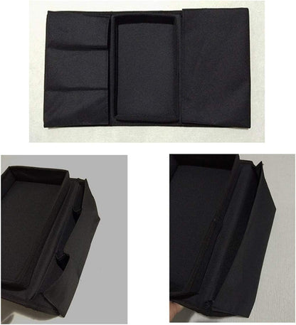 Sofa Armrest Organizer, Couch TV Remote Storage Organizer with Pockets for Recliner Armchair Snacks Glasses Smartphone Magazines Pouch (Black)