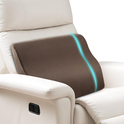 Lumbar Support Pillow for Recliner,Large Memory Foam Back Support Cushion for Sofa & Gaming Chair, Ergonomic Backrest Pillow for Elderly, Comfortable Couch Cushion with Machine Washable Cover,Gray