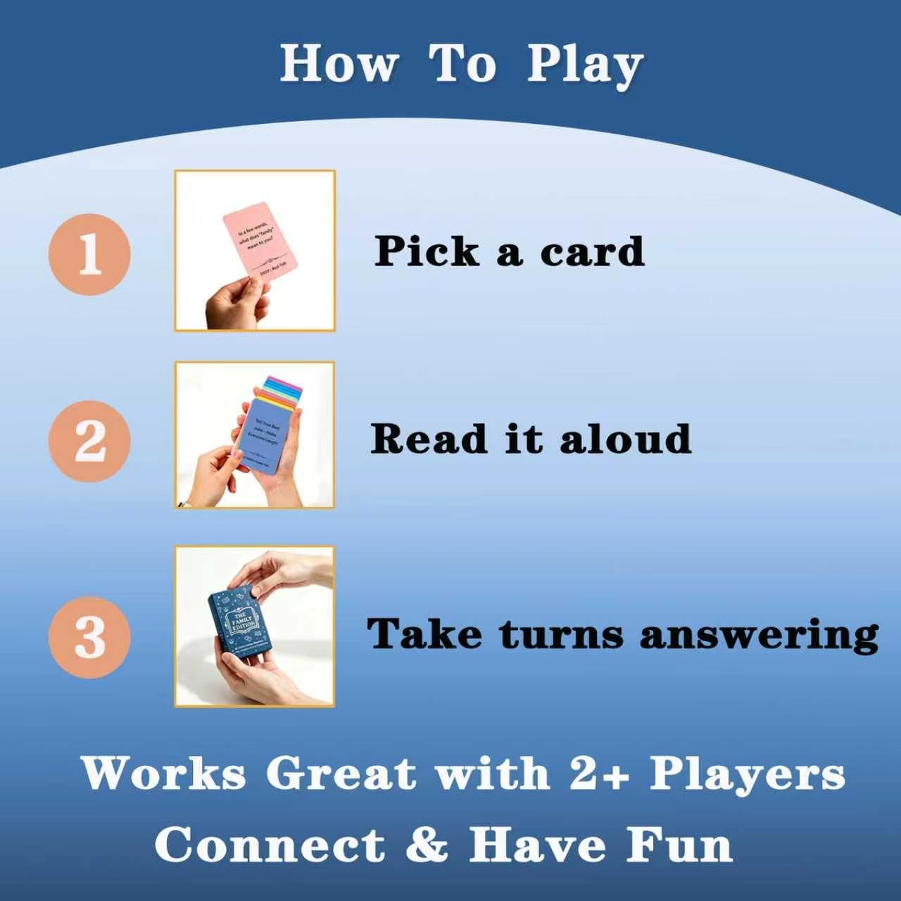 Family Conversation Cards - 55 Questions for Family Bonding, Teens & Adults | Fun Conversation Starters, Meaningful Family Game for Dinner Table, Road Trips & Quality Time