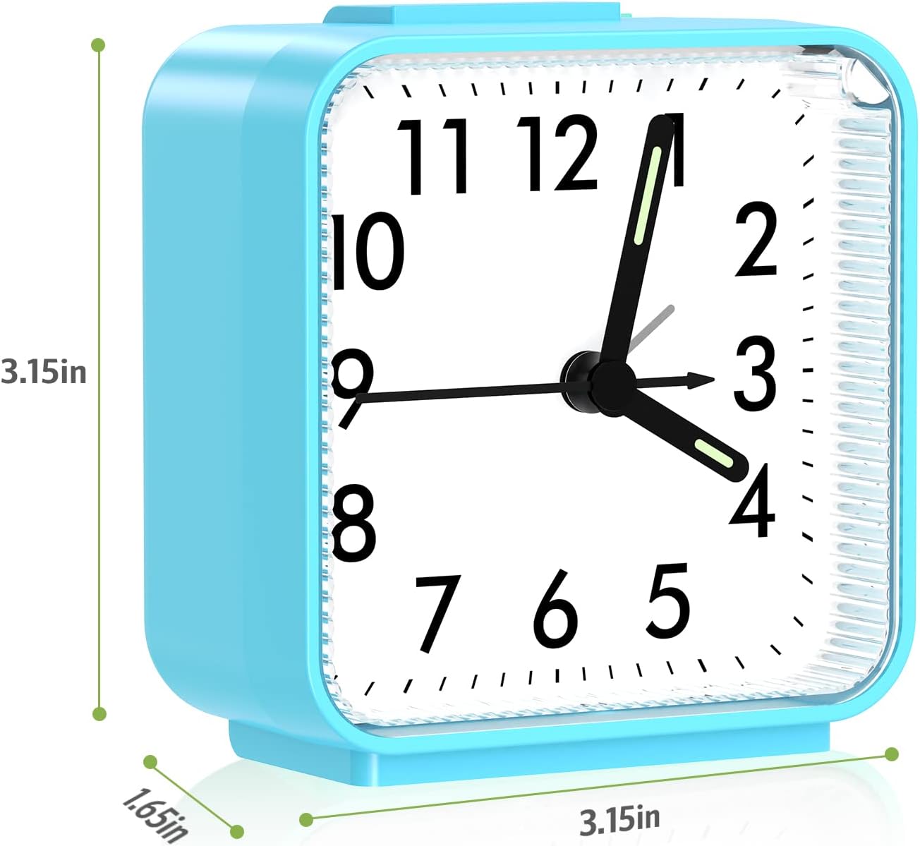 Analog Alarm Clock, Bedside Clocks Battery Powered, Silent Non Ticking Travel Clock with Night Light, Snooze, Easy Set, Clock for Heavy Sleepers Kids Elder Travel Bedroom Office, Pink