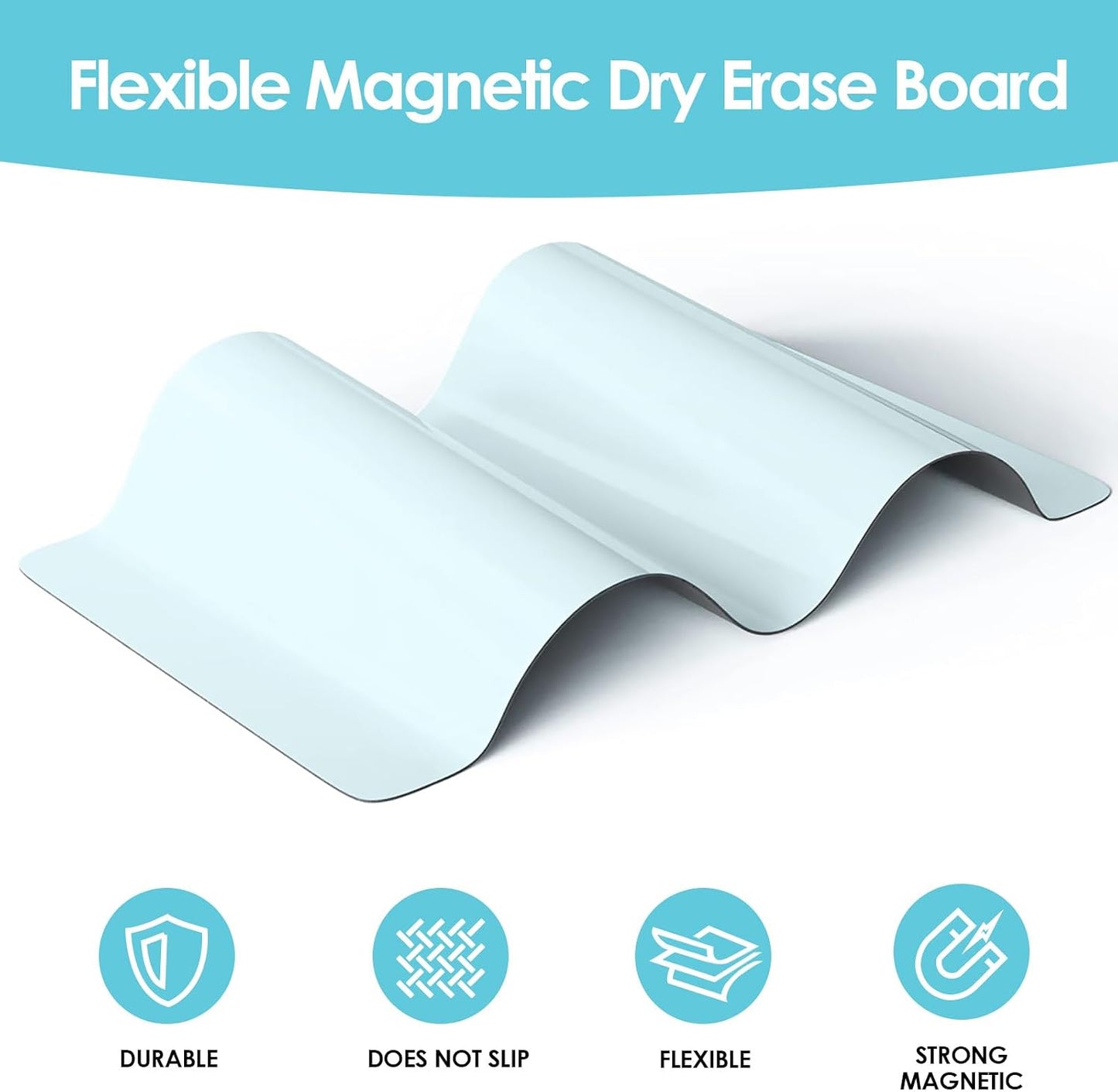 MaxGear Magnetic Dry Erase Board for Fridge, 12 x 8 Inch, Markers Included | Strong Magnetic Backing, Stain Resistant Surface, Easy to Write and Erase, Ideal For To-do Lists, Includes 3 Markers 1 Erase
