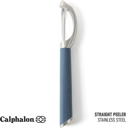 Calphalon Stainless Steel Vegetable Peeler with Swivel Blade, Ergonomic Non-Slip Grip Handle for Fruits & Vegetables, Kitchen Peeler for Smooth Peeling & Meal Prep