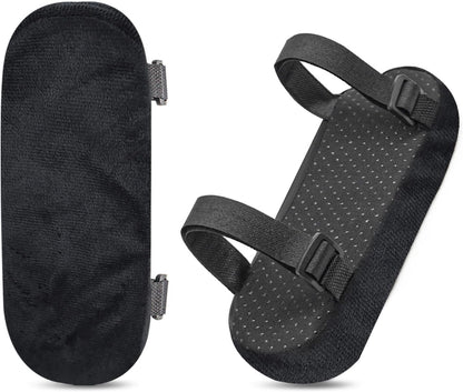 Set of 2 Soft Memory Foam Office Chair Arm Covers, Wheelchair Armrest Pads for Elbow & Forearm Pressure Relief, Chair Arm Rest Pads Cushions for for Office Desk Gaming Chair, Black