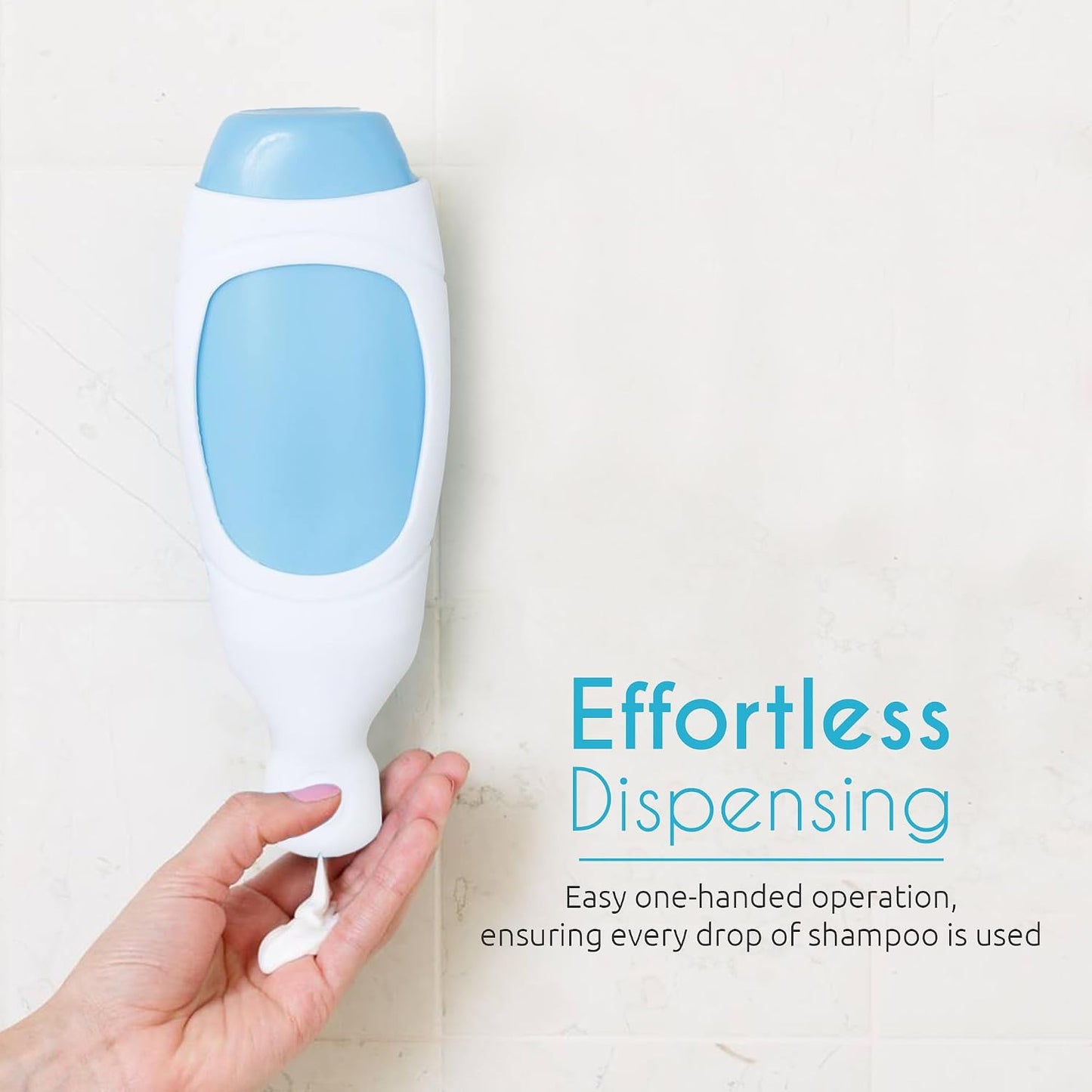 Squeezi 2 Unit Pack (Bright White) Wall Mounted Shower Dispenser and Organizer for Shampoo and Soap Bottles, Silicone Chamber