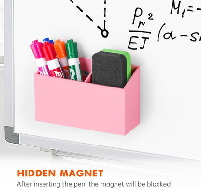 BEYGORM Magnetic Dry Erase Marker Holder for Whiteboard & Refrigerator | Non-slip Acrylic Pen Holder for Classroom, Fridge Magnet, Locker Organizer Accessories, Teacher & School Supplies(Black)
