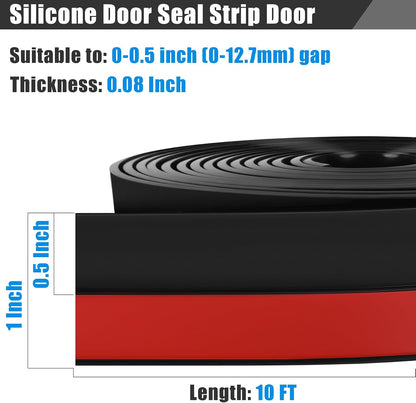 Draft Seal Tape for Doors and Windows 2 in x 20 Ft Silicone Weather Stripping Extra Thick 2mm Door Seal Strip with Strong Adhesive Draft Insulation Stopper Side Seal - Clear