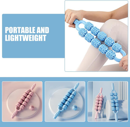 BETOOKY 2pcs Muscle Roller Stick and Fascia Massage Tool Manual Trigger Point Cane Massager for Leg and Body Muscle Relief Plastic Handheld Rolling Stick for Deep Tissue Therapy