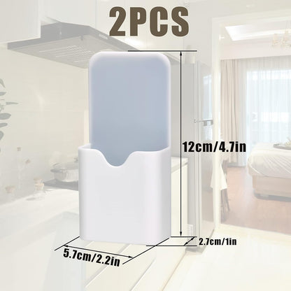 LUTER 2 Pcs Magnetic Pen Holder Pencil Holder Dry Erase Marker Holder Magnetic Pen Organizer Home School Office Supplies for Refrigerator Whiteboard Locker (White)