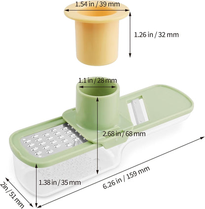 Mini Mandoline Slicer 3 in 1 – Vegetable Chopper with Container, Ginger Garlic Grater, Handheld Kitchen Tool