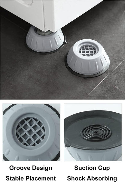 SUJAYU Anti Vibration Pads, 4 Pcs Washing Machine Antivibration Pads Washing Machine Feet, Anti Vibration Pads for Washing Machine, Anti Vibration Washing Machine Support, Dryer Shock Absorber Pads