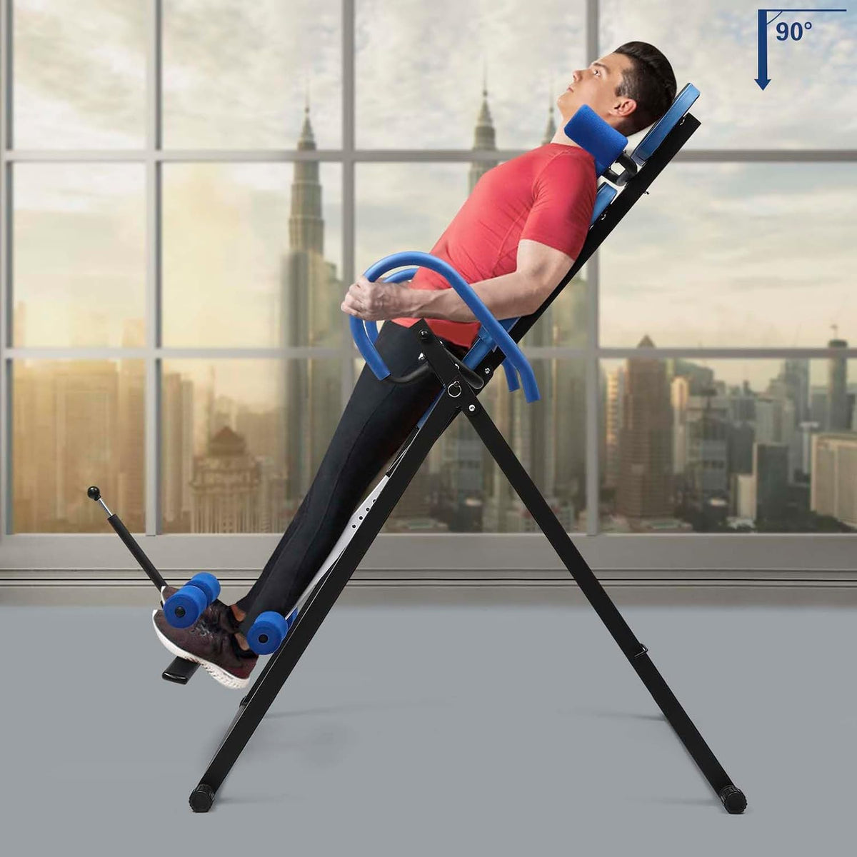 Inversion Table for Back Pain Relief, 330.7lbs Capacity Heavy Duty Inversion Teeter Table with Adjustable Safety Belt & Headrest, Home Back Stretcher Decompression Equipment