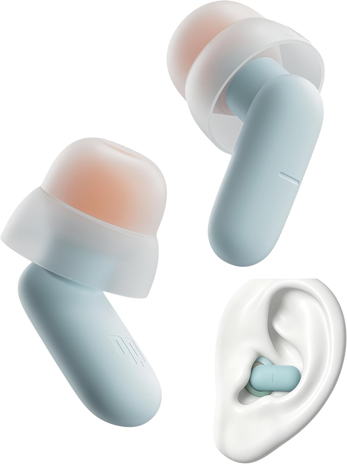 Ear Plugs for Sleeping Comfortable Mid Noise Cancelling Earplugs | All-night Wear without Ear Pain for Side Sleeper Patent Qufits Eartips 23dB Reusable Earplugs for Sleep, Travel - Black
