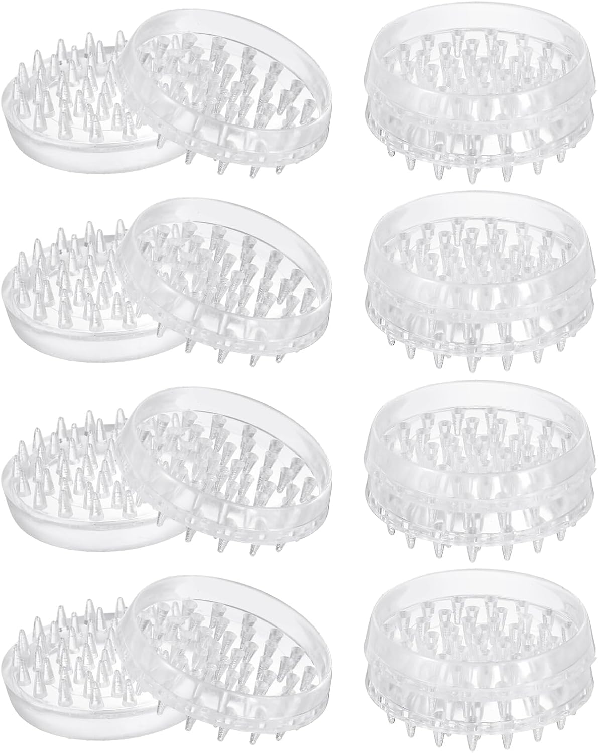 uxcell 4 Pcs Carpet Protectors Spiked Caster Cups 1.46" Round Spiked Furniture Cup Furniture Carpet Protectors for Furniture Legs Table Chair Sofa