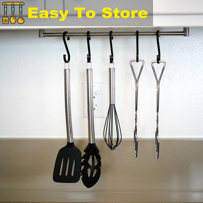 Hiash 9-Inch Heavy Duty Stainless Steel Kitchen Tongs - Comfortable Ergonomic Grip, Scissor Design, Heat Resistant for BBQ and Cooking