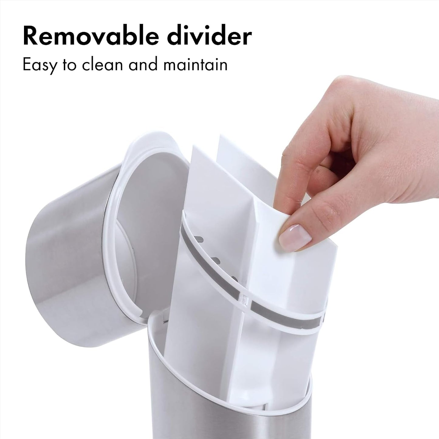 OXO Good Grips Bathroom Toothbrush Holder Set - Stainless Steel | Countertop Storage, Holds Up To 4 Toothbrushes, Easy To Clean, Hygienic Ventilation, Removable Divider