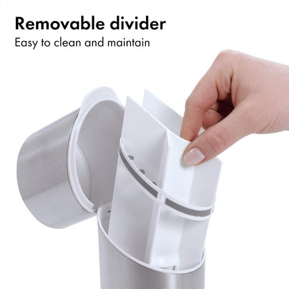 OXO Good Grips Bathroom Toothbrush Holder Set - Stainless Steel | Countertop Storage, Holds Up To 4 Toothbrushes, Easy To Clean, Hygienic Ventilation, Removable Divider
