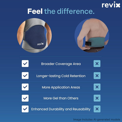 REVIX Extra Large Lower Back Ice Pack Wrap, 2 Pack Gel Wrap for Lumbar | Reusable Cold Gel for Sciatica & Waist Relief, 13.4 x 11 in, Hands-free Lumbar Wrap for Men & Women, Blue
