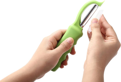 Spring Chef Swivel Potato Peeler for Kitchen w/ Soft Grip Handle, Mango | Premium Vegetable Peeler w/ Sharp Stainless Steel Blades, Multifunctional Food Peeler for Apple, Carrot, Cucumber, Fruit