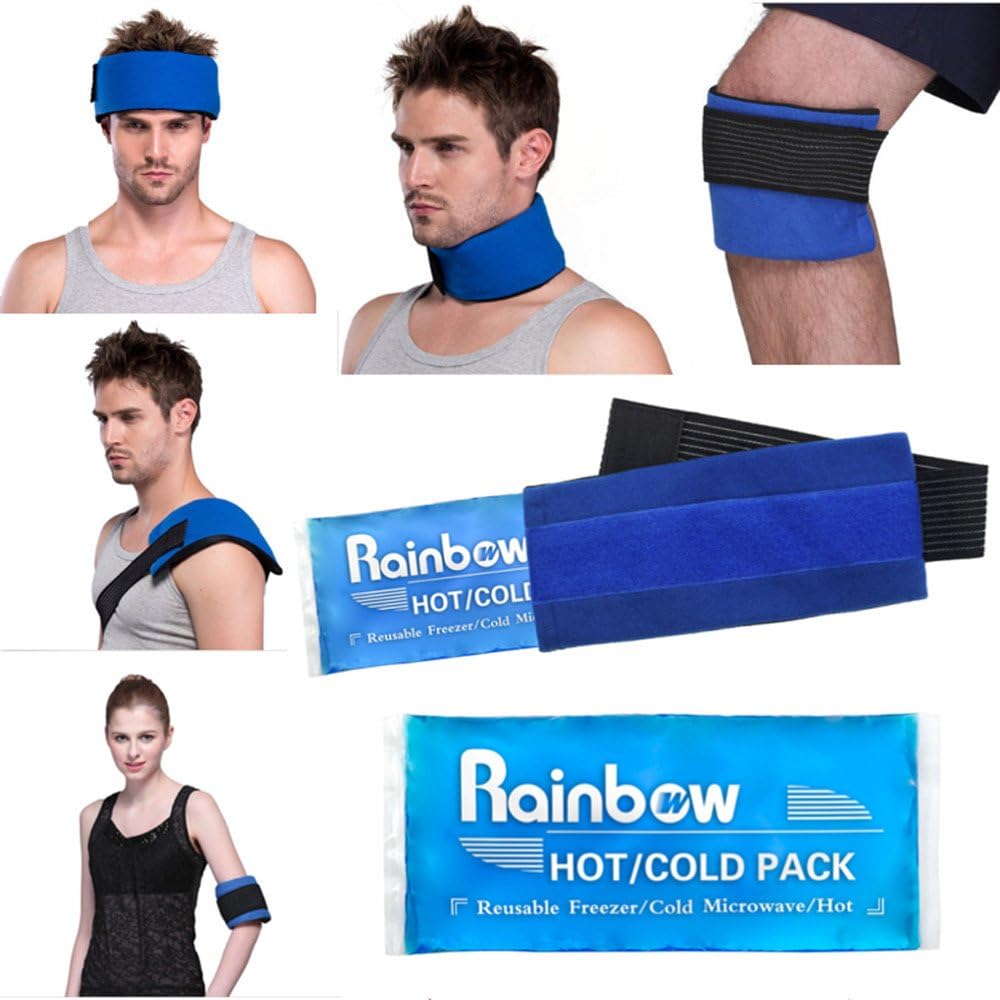 Reusable Ice Gel Pack for Injuries, Soft Cold Pack Ice Wrap Hot Cold Compress Alleviate Inflammation Joint Pain Muscle Soreness, Flexible & Adjustable for Shoulder Elbow Foot Ankle Knee Wrist Leg Neck