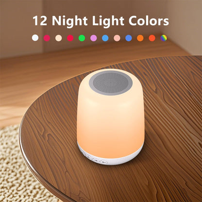 Sound Machine Easysleep White Noise Machine with 25 Soothing Sounds and Night Lights with Memory Function 32 Levels of Volume and 5 Sleep Timer Powered by AC or USB for Sleeping Relaxation (White)
