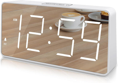 Peakeep Digital Alarm Clock for Bedroom Bedside, Large Display, USB Charger