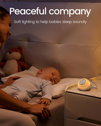 CHICWAY Portable Sound Machine with AI Cry Detection White Noise Machine