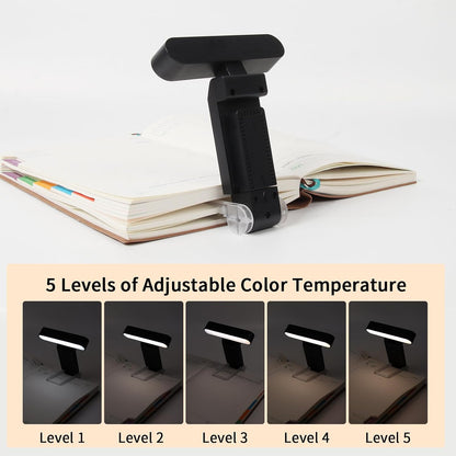 Rechargeable Book Light, Clip-On LED Reading Light, Eye-Caring