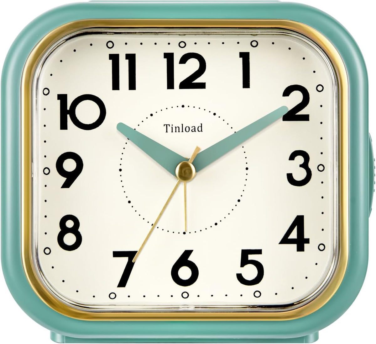 Tinload 4.3" Vintage Retro Analog Alarm Clock, Super Silent Non Ticking Clock with Manual Light, Snooze, Battery Operated, Simply Design, for Living Room, Bedroom, Bedside, Desk(Blue-V2)