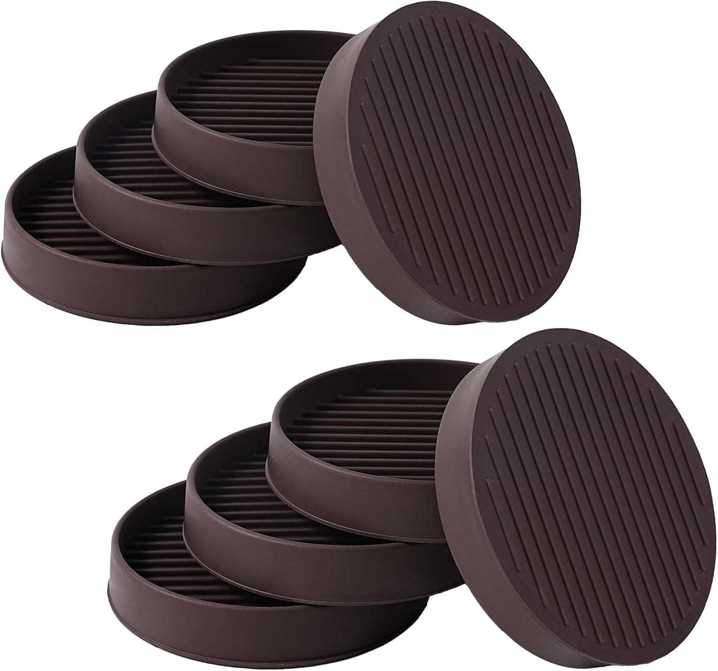 Jayen Rubber Furniture Caster Cups, Non-Slip Round Furniture Pads, 1.5" | Inner & Outer Anti-Slip Texture Helps Keep Beds and Couches from Sliding While Protecting Hardwood, Tile & Other Floors
