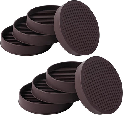 Jayen Rubber Furniture Caster Cups, Non-Slip Round Furniture Pads, 1.5" | Inner & Outer Anti-Slip Texture Helps Keep Beds and Couches from Sliding While Protecting Hardwood, Tile & Other Floors