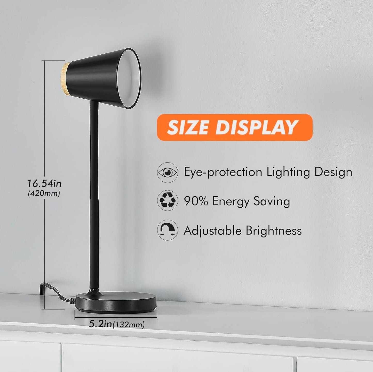EJIAXIN Clip on Desk Lamp for Home Office - Small LED Touch Dimmable Reading Light for College Dorm Room - Adjustable Flexible Gooseneck Clamp Light Table Lamp for Bedside Bedroom Bed Headboard White