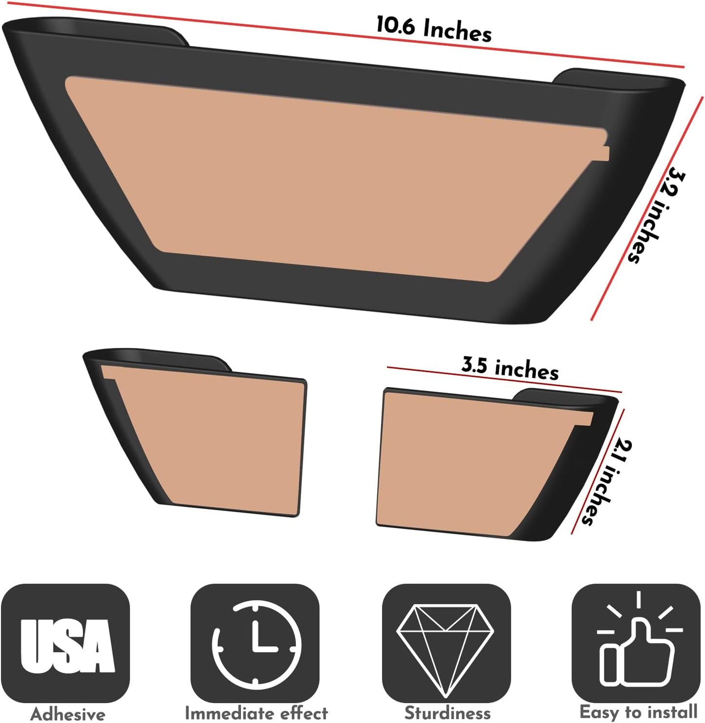 Universal Adjustable Pot Lid Holder Organizer for Cabinet - Upgraded Patented Niceyos 4 Pack Pan Lids Organizers Inside Cabinet Door Wall Mount Pots Top Rack for Kitchen Cupboard Fit 6" to 13" (Black)