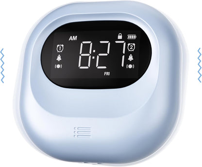Vibrating Alarm Clock Rechargeable Battery Operated Cordless & Dual Alarms | Bed shaker for Under Pillow, Travel-friendly, Weekday/weekend Mode, Perfect for Heavy Sleepers & Hearing-impaired