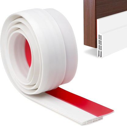 Under Door Draft Stopper - Strong Adhesive Seal Blocker, Soundproof Sweep, Weather Stripping, Noise Insulator for Bottom of Doors