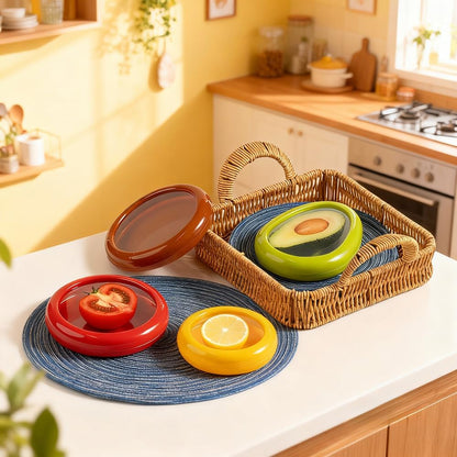Avocado Saver and Onion Keeper, Reusable Fruit and Veggie Savers Ideal for Tomatoes, Garlic, Lemons and Potatoes